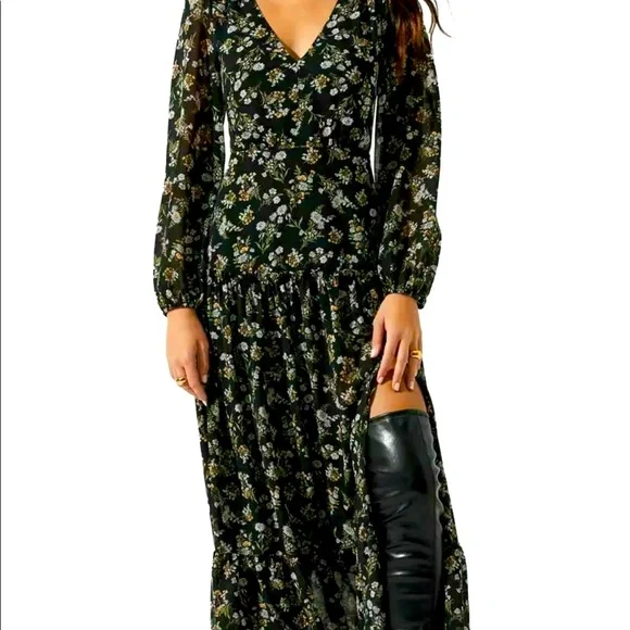 Astr | Dresses | Astr Black Floral Dress | Poshmark